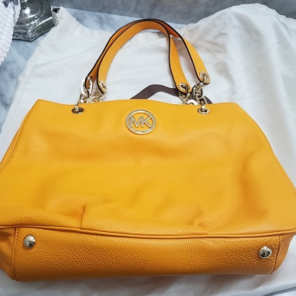 Michael kors fulton purse yellow Clearance